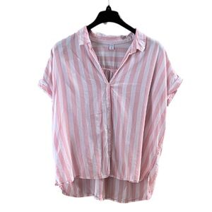 Old Navy Pink and White Striped Top